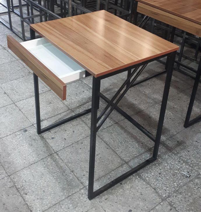 میز تحریر و لپ تاپ کشو دار پایه فلزی