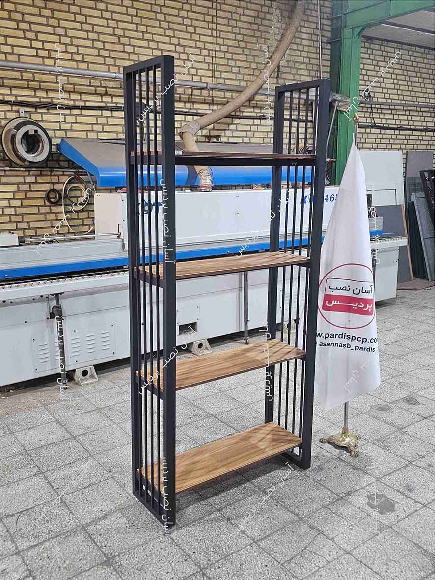  کتابخانه فلزی ، استند چوب و فلز مدل : آبشار پروفیل 30*50 - 4 و 5 طبقه 