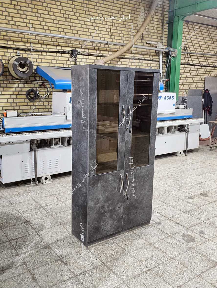 کتابخانه تمام ام دی اف - در شیشه ای 