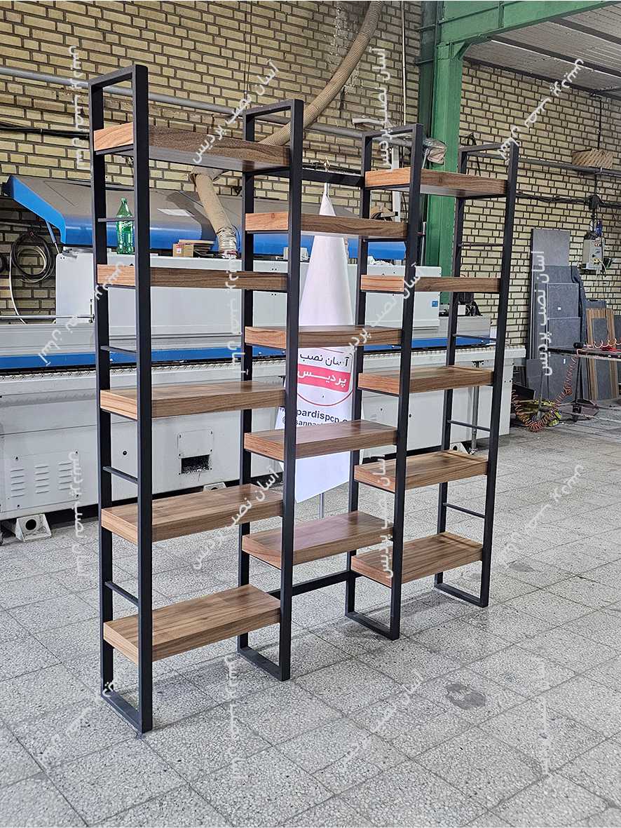  کتابخانه فلزی مدل : نردبانی 4 پایه ، 14 طبقه ، ارتفاع 200